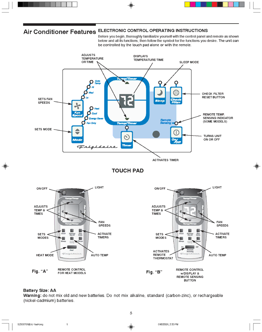 Frigidaire 220218A028 manual 