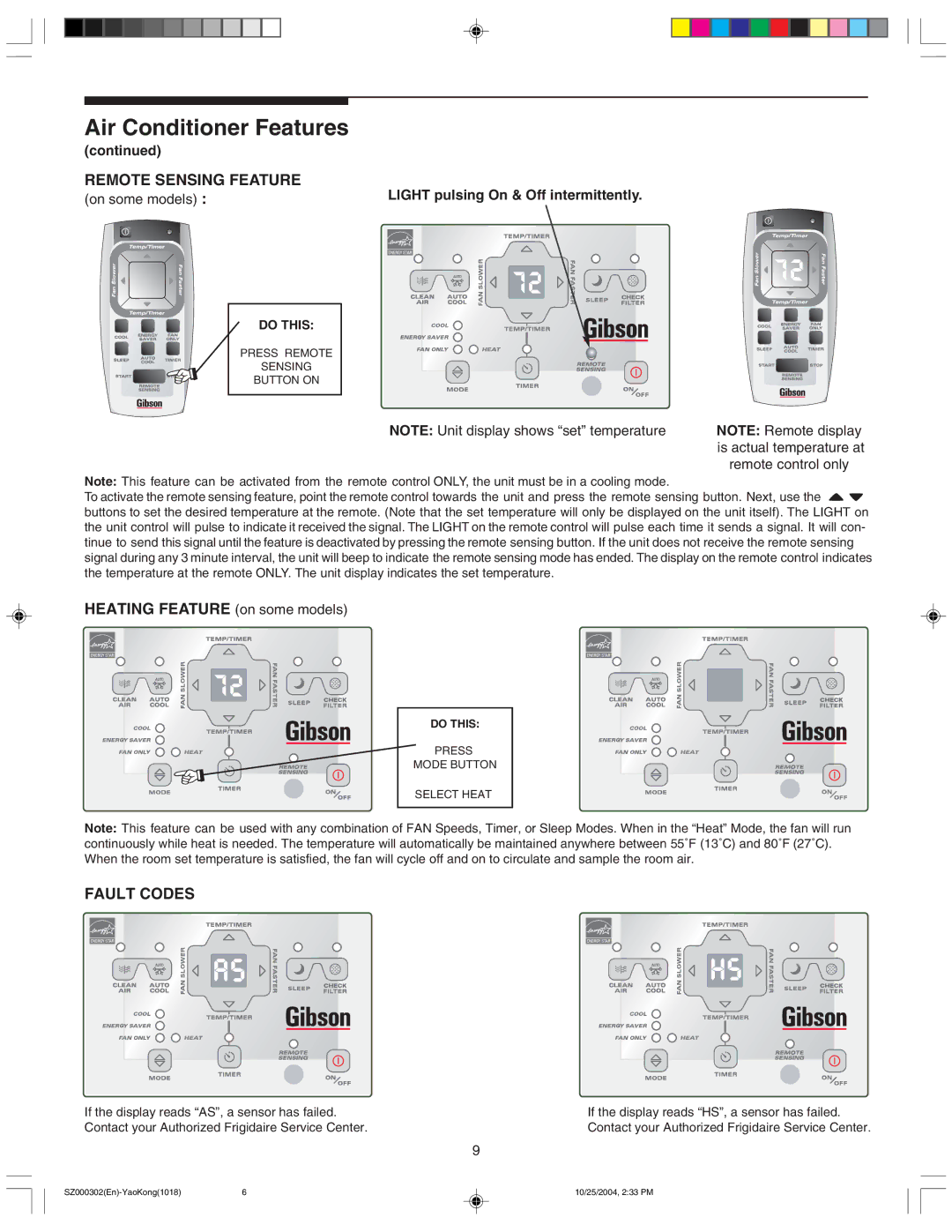 Frigidaire 220219A174 manual 3%.3. &%!452%, 4&%!452% ONOSOME Models, 45#/$%3, $/ 43 