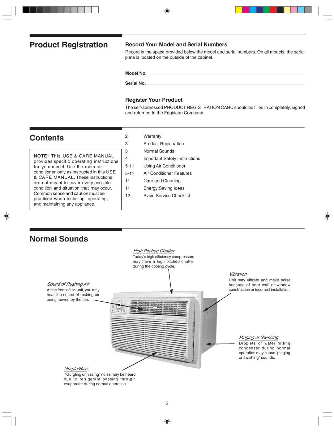 Frigidaire 220219A255 manual 0RODUCTD2EGISTRATION,  4HISI 53%3%#!2% -!.5!,2, 3ERIAL .O 