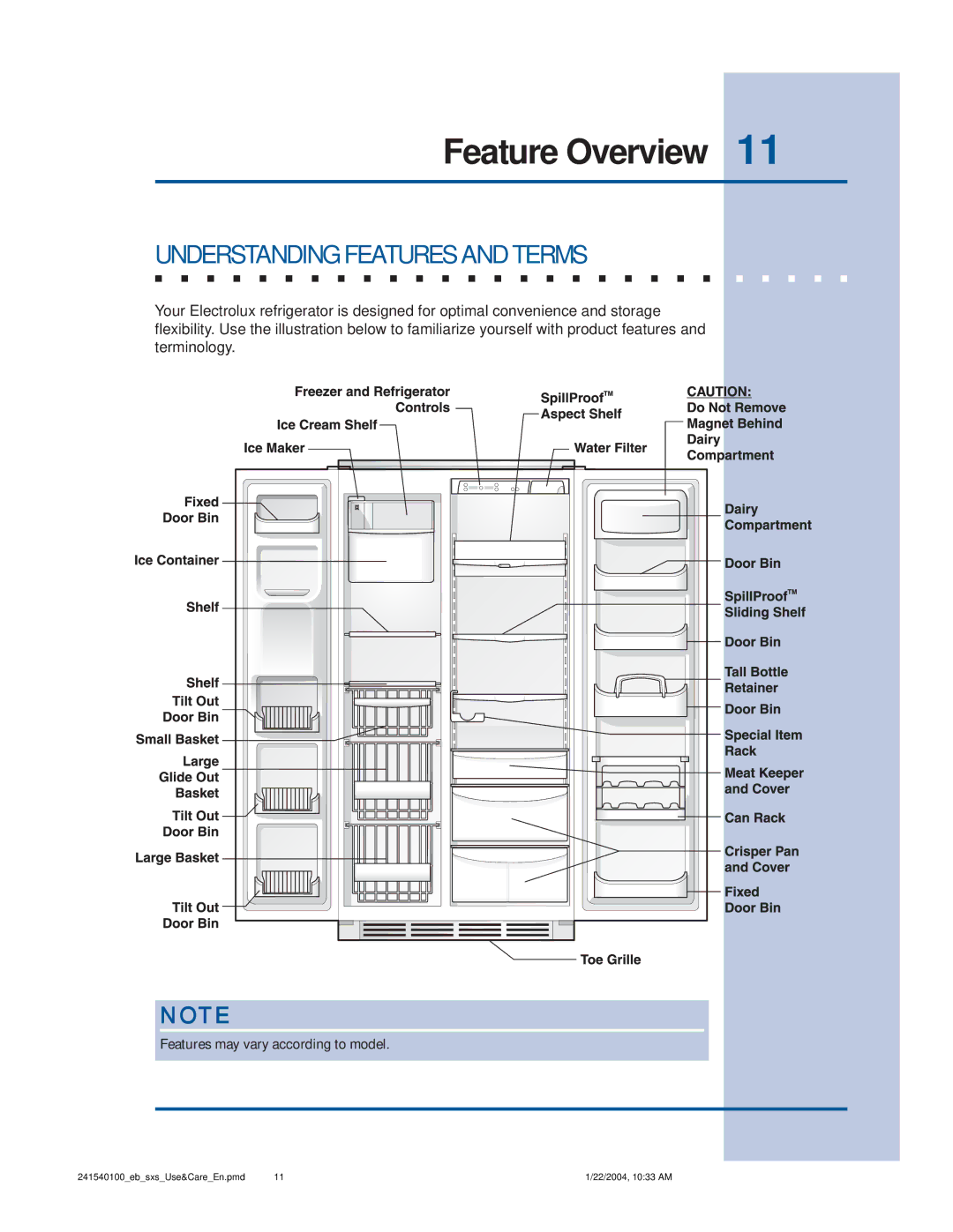 Frigidaire 241540100 (1203) manual Feature Overview, Understanding Features and Terms 