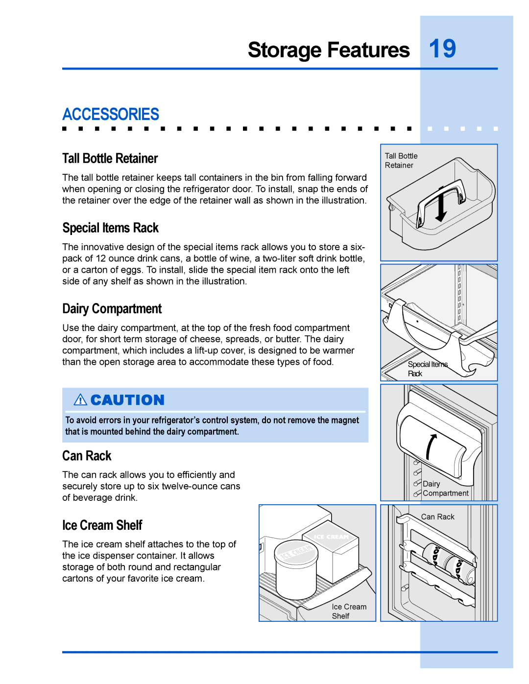 Frigidaire 241540101 manual Accessories 