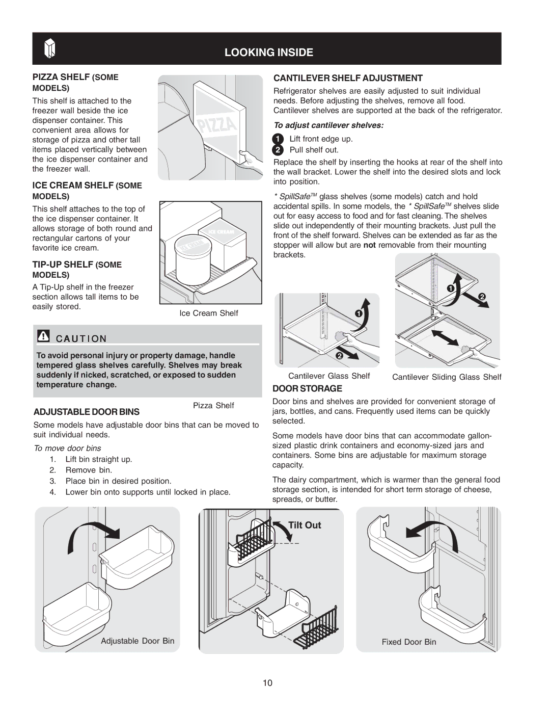 Frigidaire 241721000 manual Looking Inside 