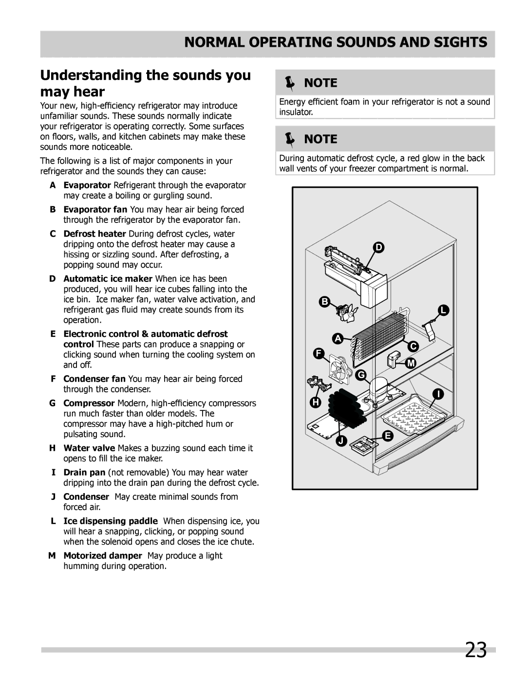 Frigidaire 242046800 important safety instructions  Note 