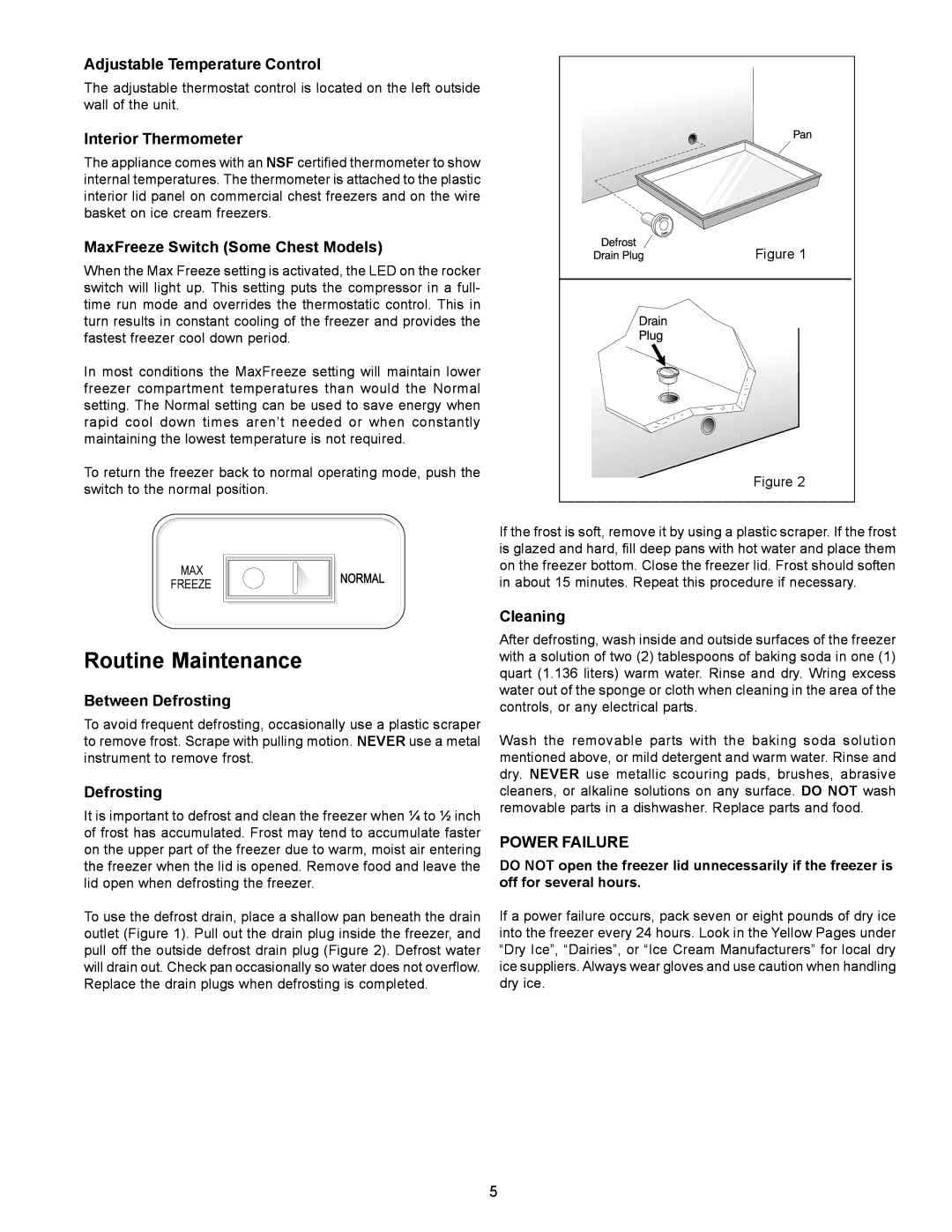 Frigidaire FCCS071FW, 297068500, FCCS151FW important safety instructions Routine Maintenance 