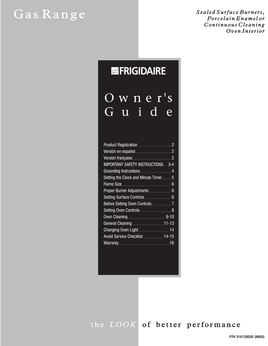 Frigidaire 316000291 (9902) manual 