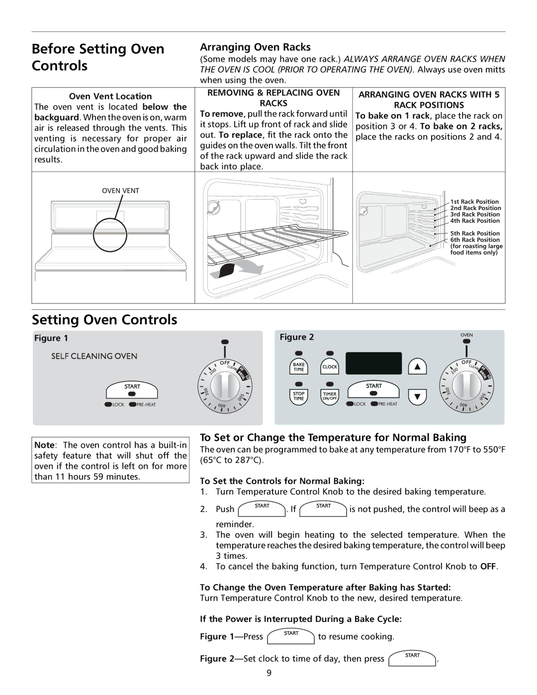 Frigidaire 316000653 important safety instructions Before Setting Oven Controls, Arranging Oven Racks 