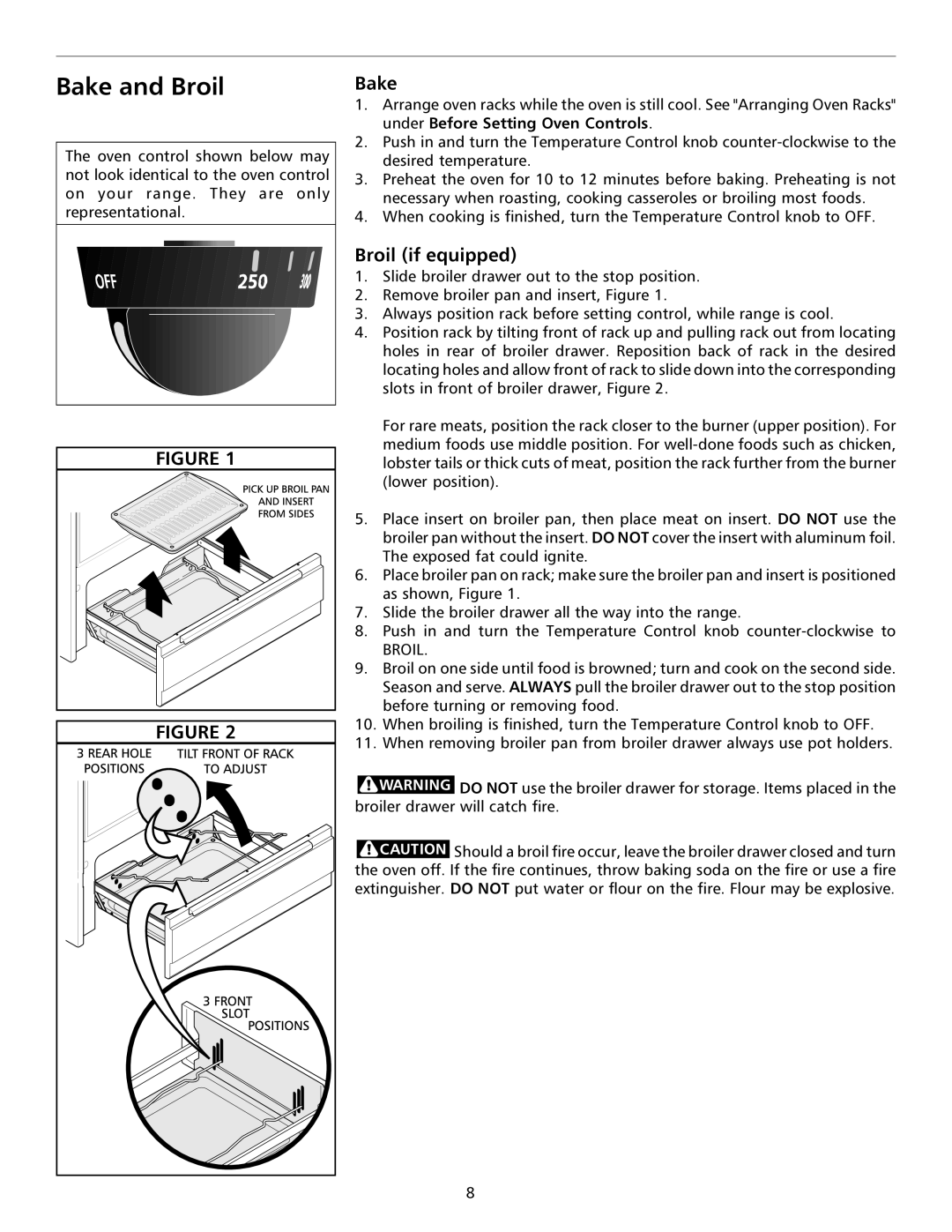 Frigidaire 316135924 important safety instructions Bake and Broil, Broil if equipped 