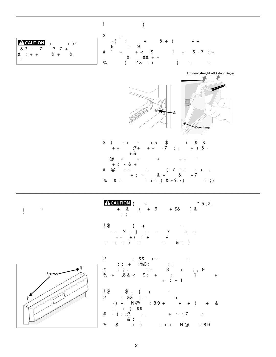 Frigidaire 316135928 important safety instructions Changing Cooktop and/or Oven Lights, To Remove and Replace Oven Door 