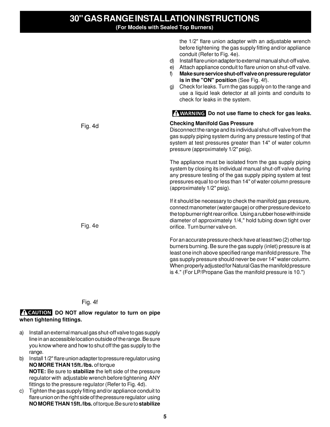 Frigidaire 316259343 dimensions 30GASRANGEINSTALLATIONINSTRUCTIONS 