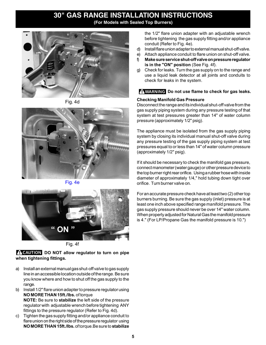 Frigidaire 316259359 dimensions GAS Range Installation Instructions 