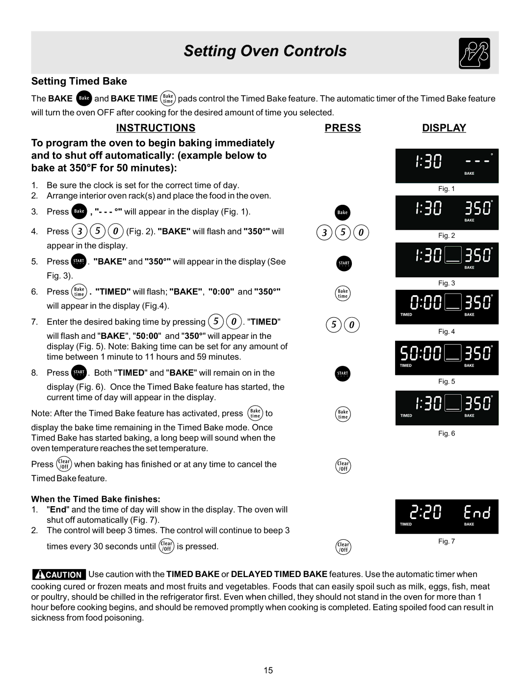 Frigidaire 316417137 REV-A important safety instructions Setting Timed Bake, When the Timed Bake finishes 