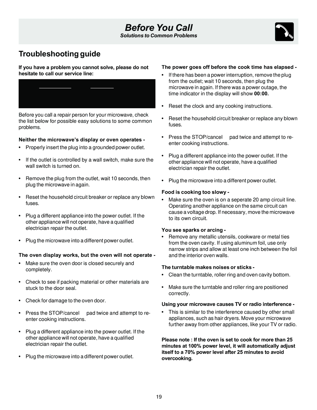 Frigidaire 316495002 manual Before You Call, Troubleshooting guide 