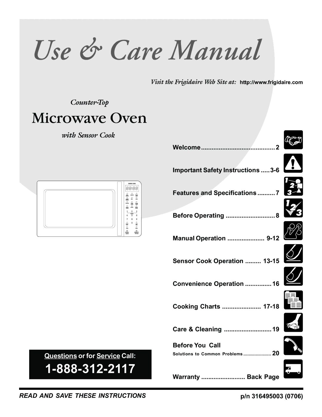 Frigidaire 316495003 manual Features and Specifications, Convenience Operation, Care & Cleaning 