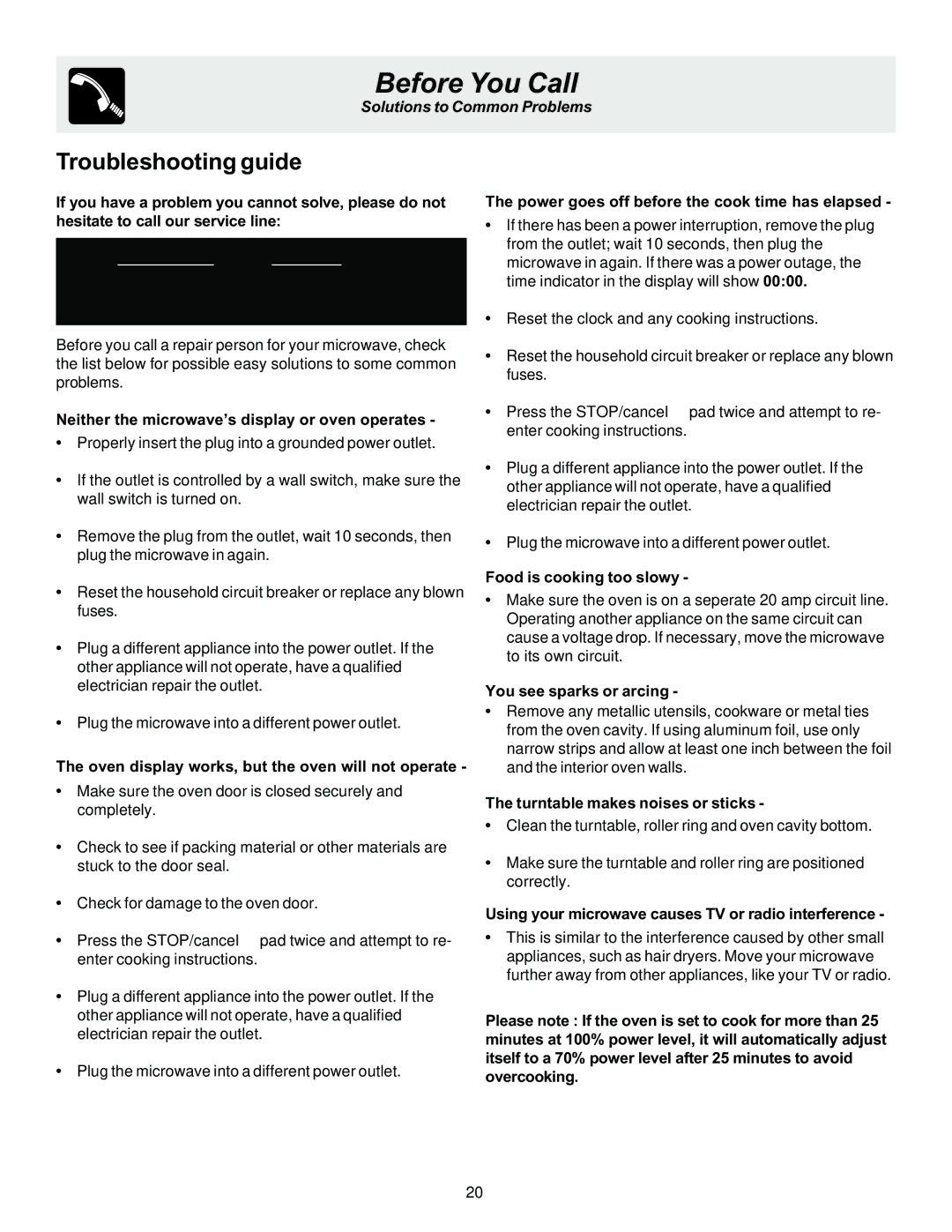 Frigidaire 316495003 manual Before You Call, Troubleshooting guide 