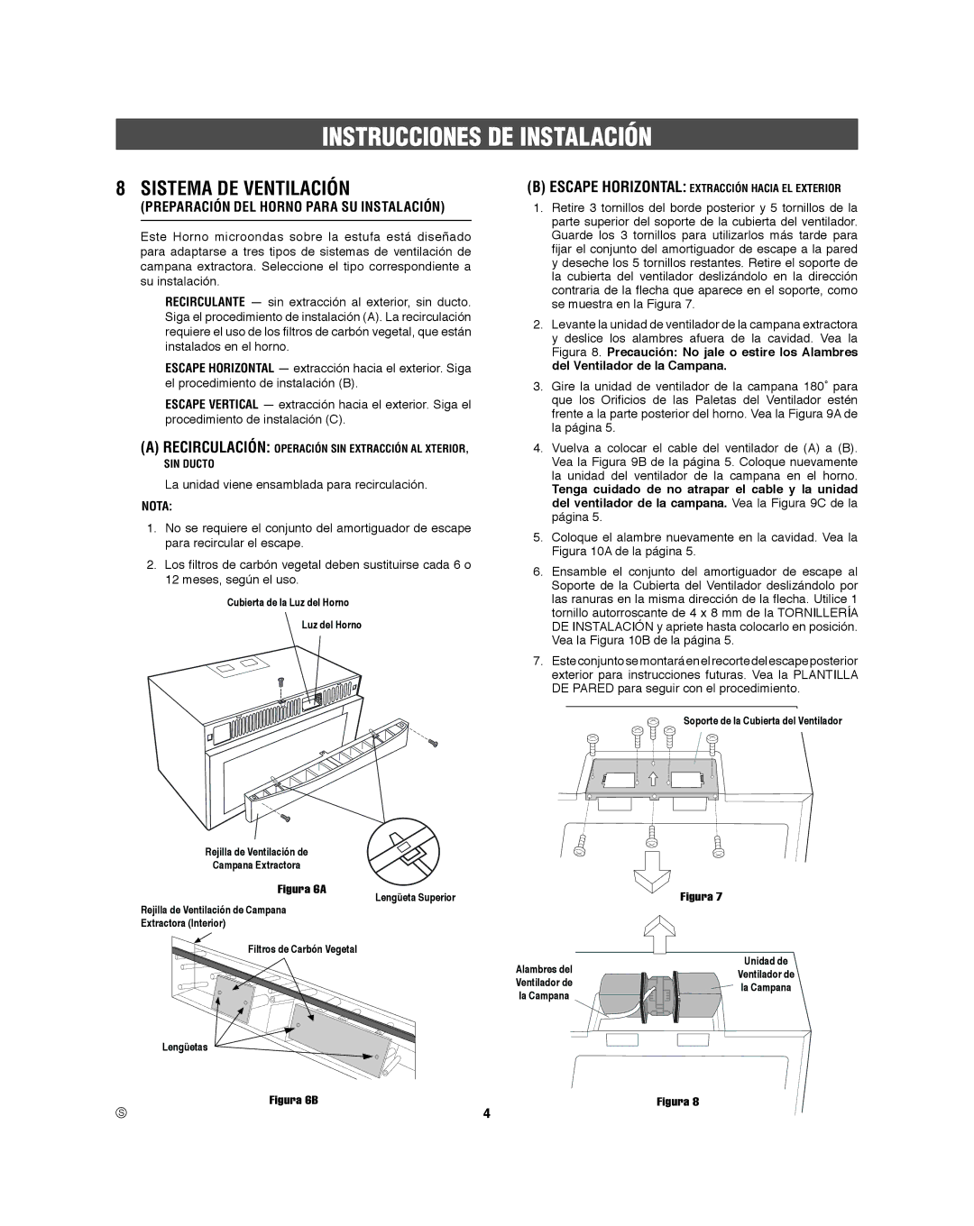 Frigidaire 316495060 Sistema DE Ventilación, Cubierta de la Luz del Horno, Lengüeta Superior, Filtros de Carbón Vegetal 