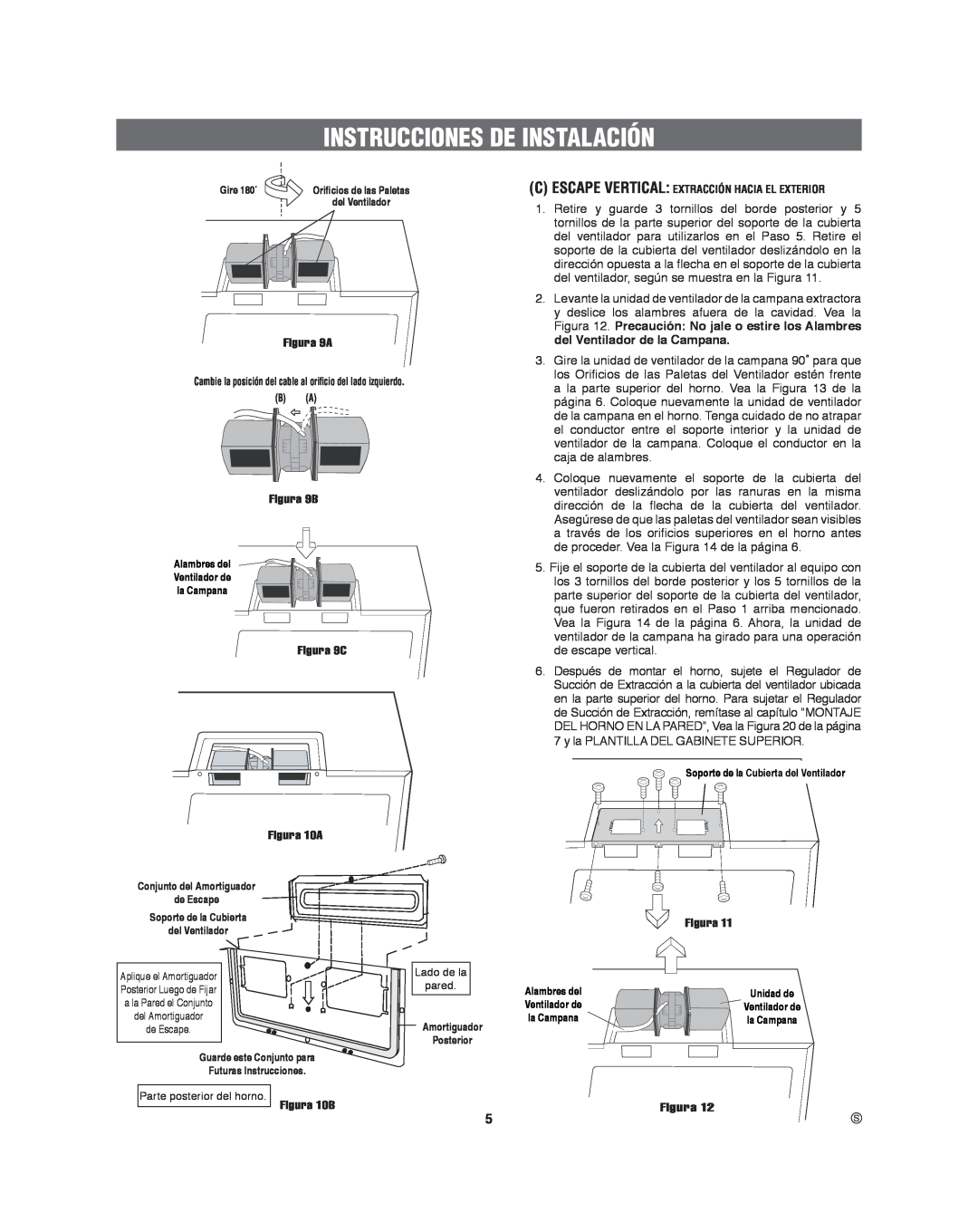 Frigidaire 316495060 manual Instrucciones De Instalación, Amortiguador 