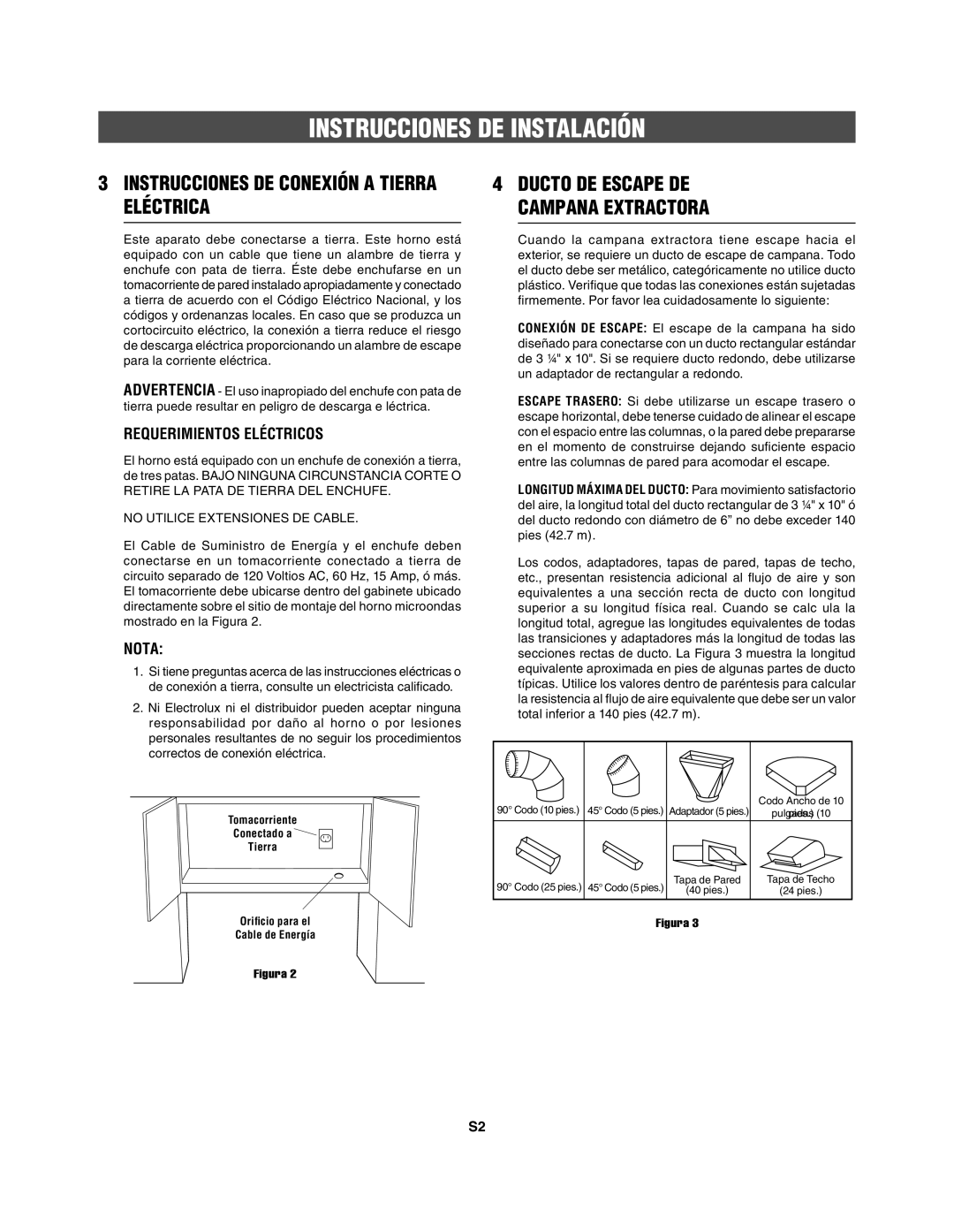 Frigidaire 316495062 Instrucciones DE Conexión a Tierra Eléctrica, Requerimientos Eléctricos, Nota 