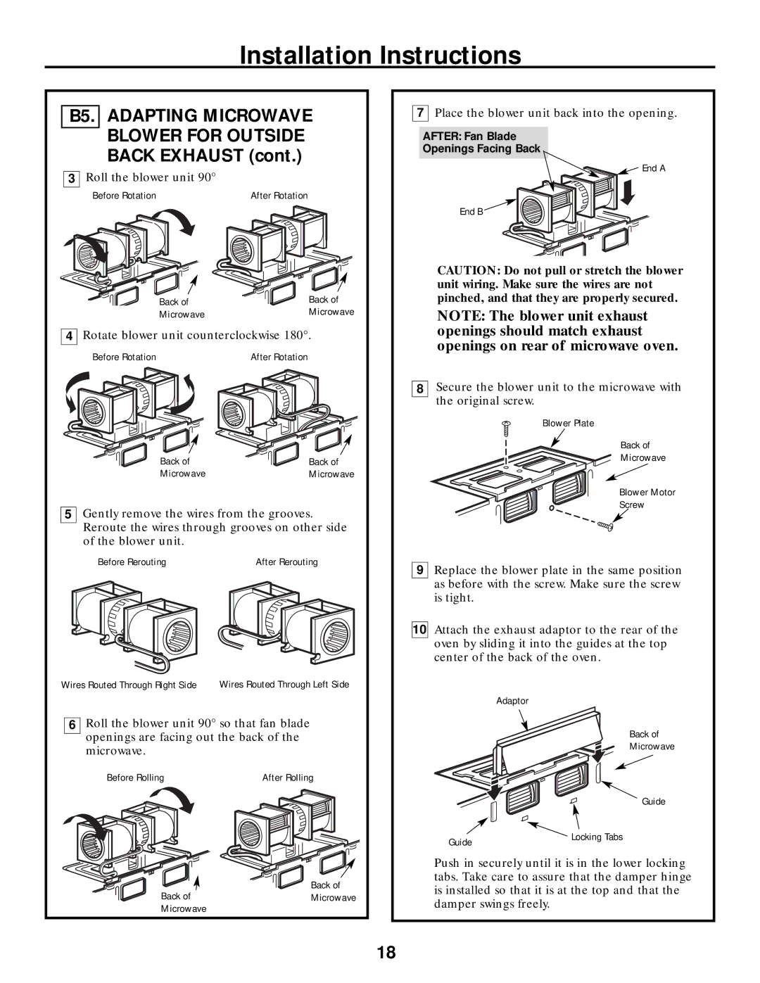 Frigidaire 316495063 warranty B5. Adapting Microwave Blower for Outside Back Exhaust 