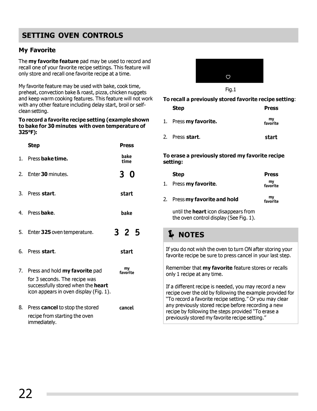 Frigidaire 316901202, DGGF3042KF-PKG manual My Favorite 