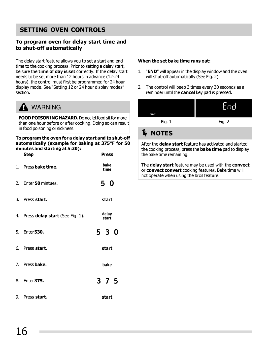 Frigidaire 316901207 important safety instructions Setting Oven Controls 