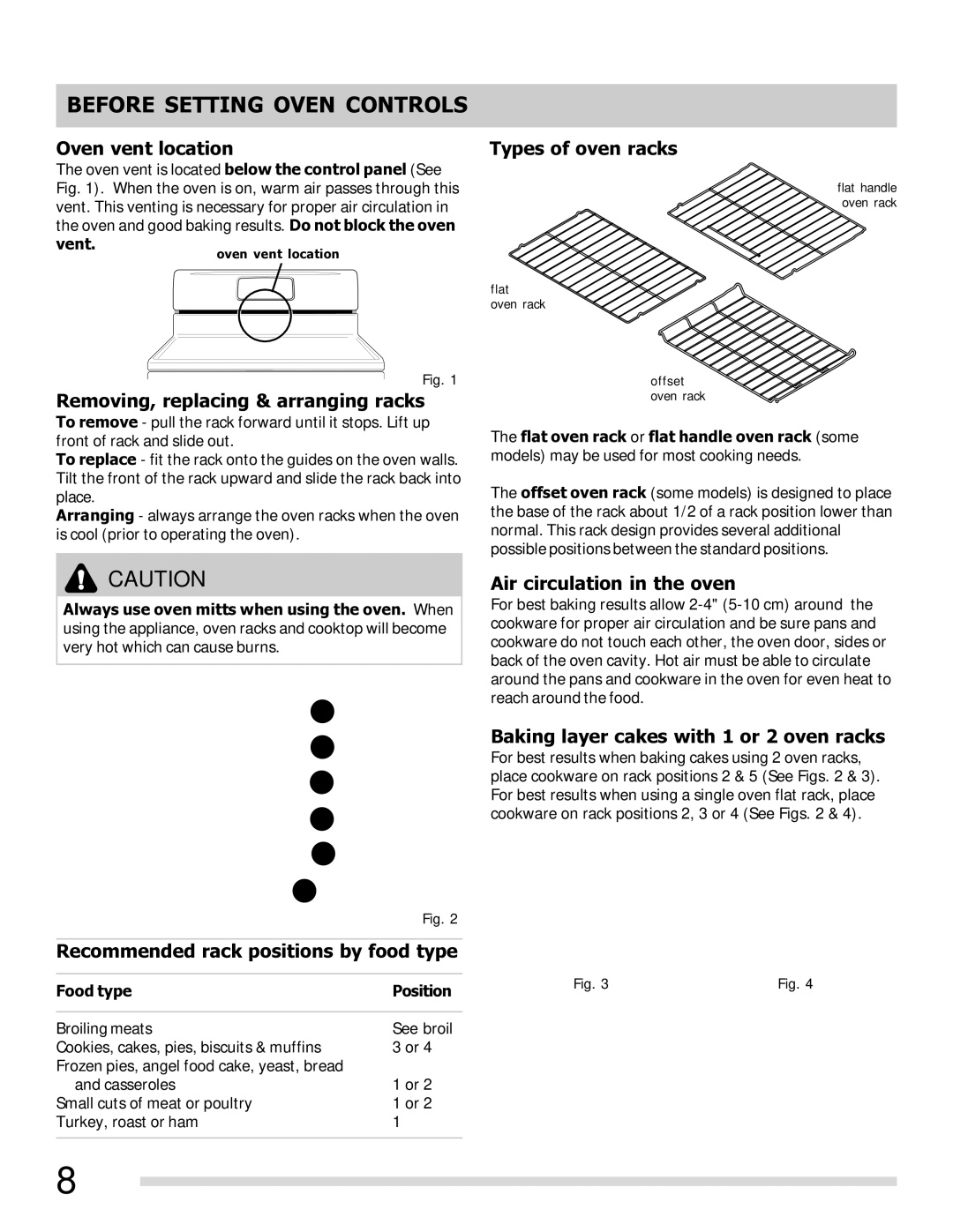 Frigidaire FFGF3023LB, 316901213, FFGF3027LB, FFGF3023LM, FFGF3023LW, FFGF3021LW, FFGF3023LQ Before Setting Oven Controls 