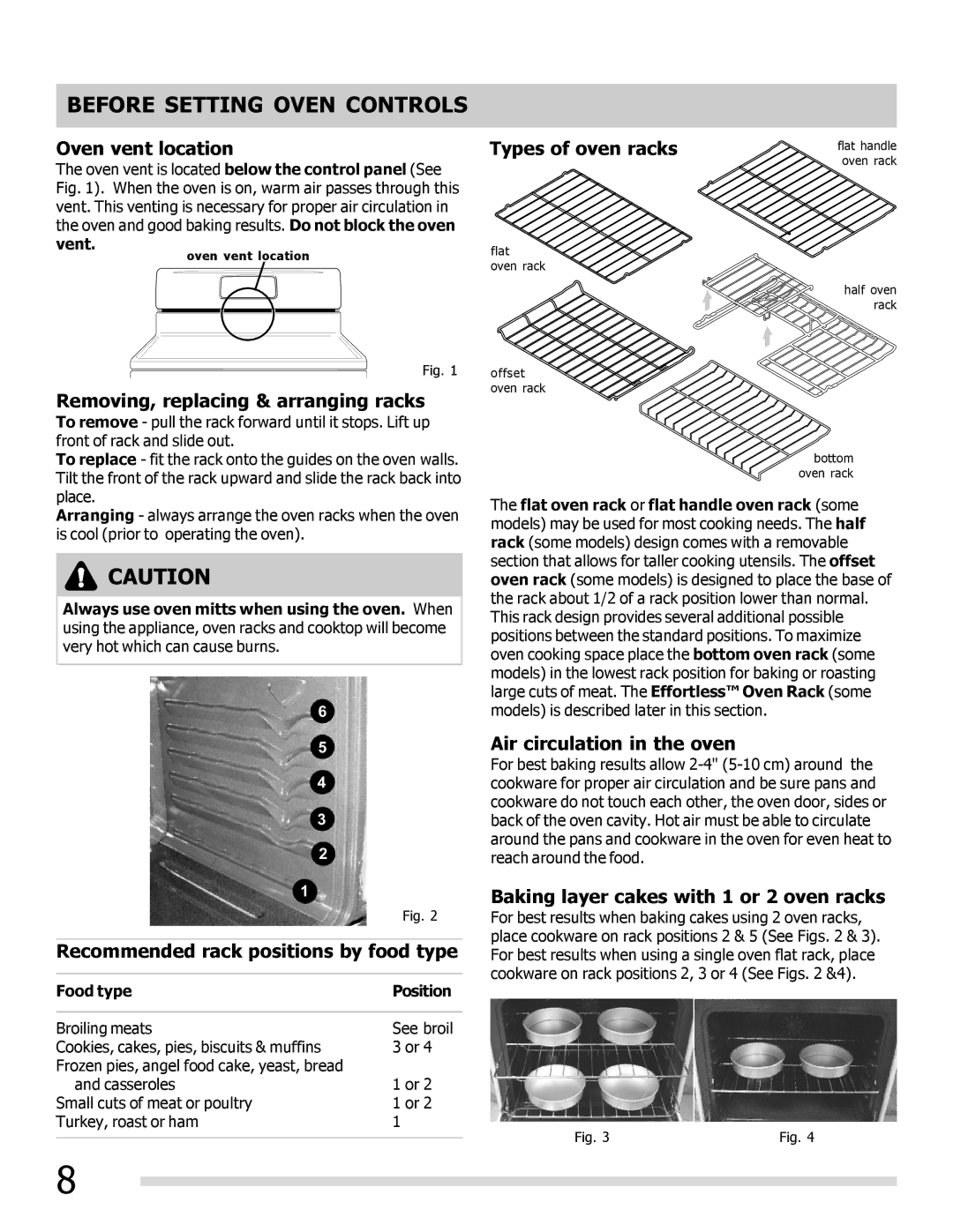 Frigidaire 316901300, CGGF3054KF important safety instructions Before Setting Oven Controls 