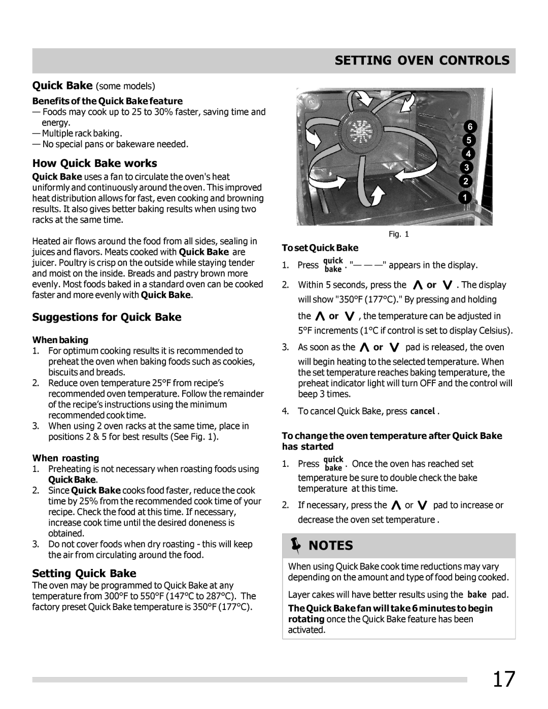 Frigidaire 316901309 important safety instructions How Quick Bake works, Suggestions for Quick Bake, Setting Quick Bake 