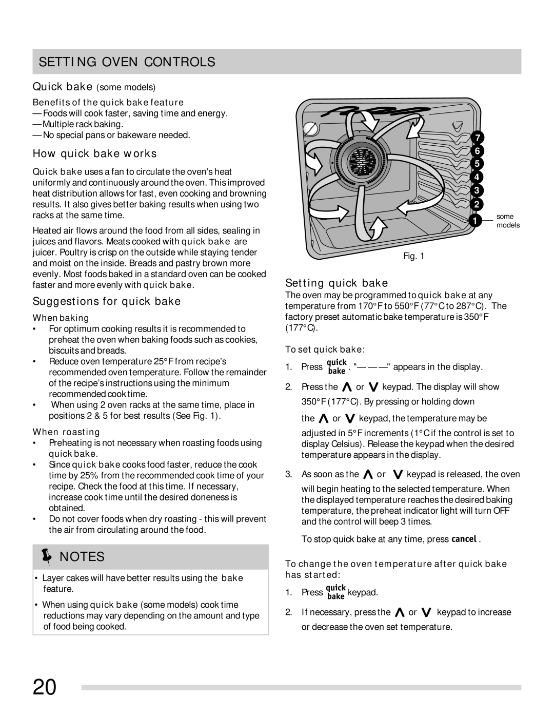 Frigidaire 316902315 important safety instructions How quick bake works, Suggestions for quick bake, Setting quick bake 