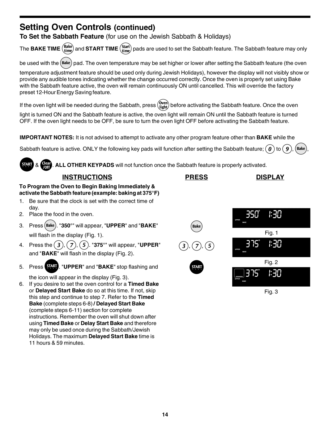 Frigidaire 318200138 (0610) manual Bake 