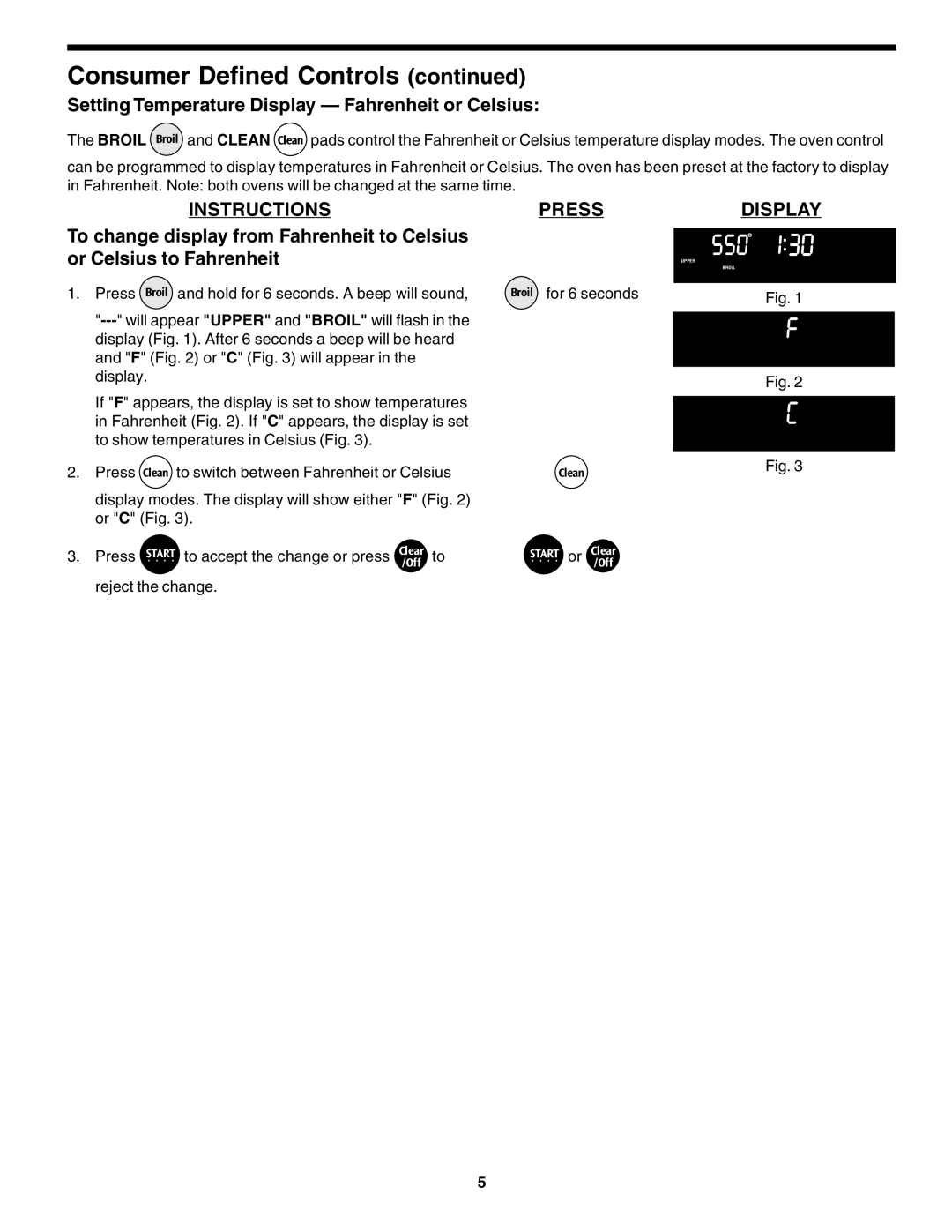 Frigidaire 318200138 (0610) manual Setting Temperature Display Fahrenheit or Celsius 