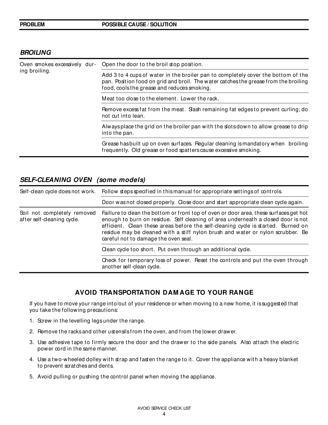 Frigidaire 318200404 manual Broiling, Avoid Transportation Damage to Your Range 