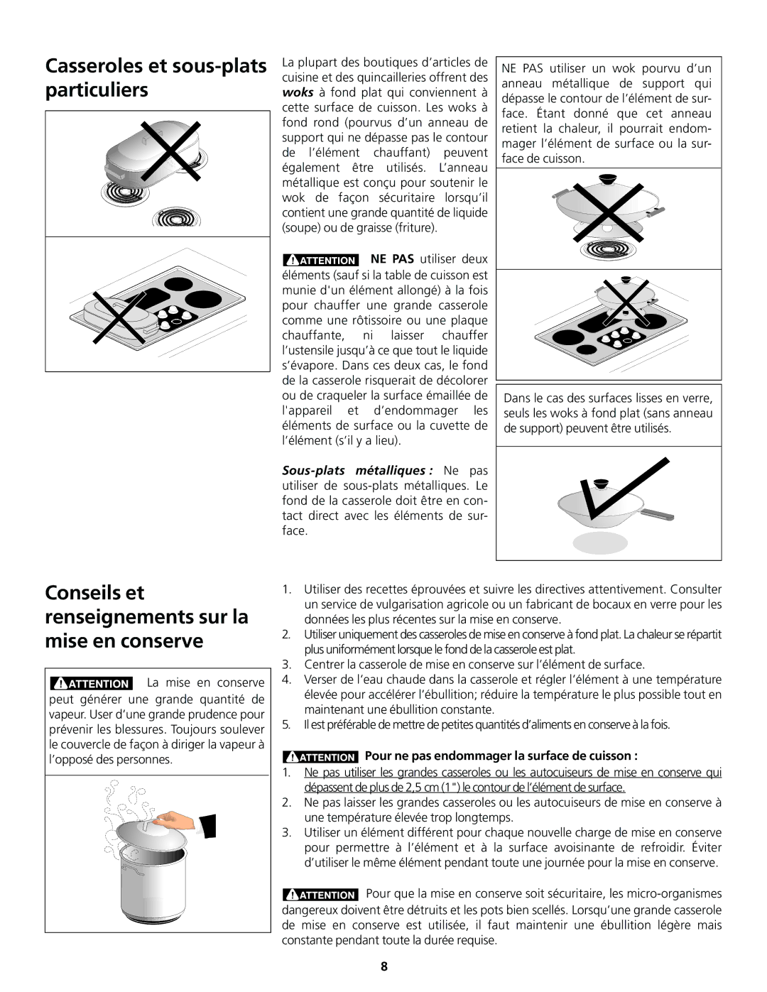 Frigidaire 318200413 Casseroles et sous-plats particuliers, Conseils et renseignements sur la mise en conserve 