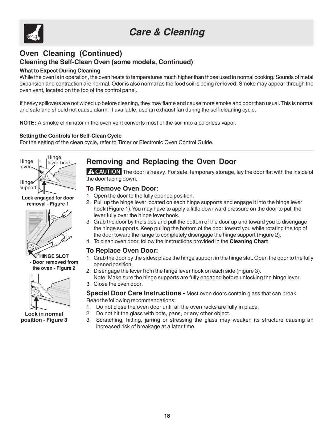 Frigidaire 318200439 Removing and Replacing the Oven Door, To Remove Oven Door, To Replace Oven Door 