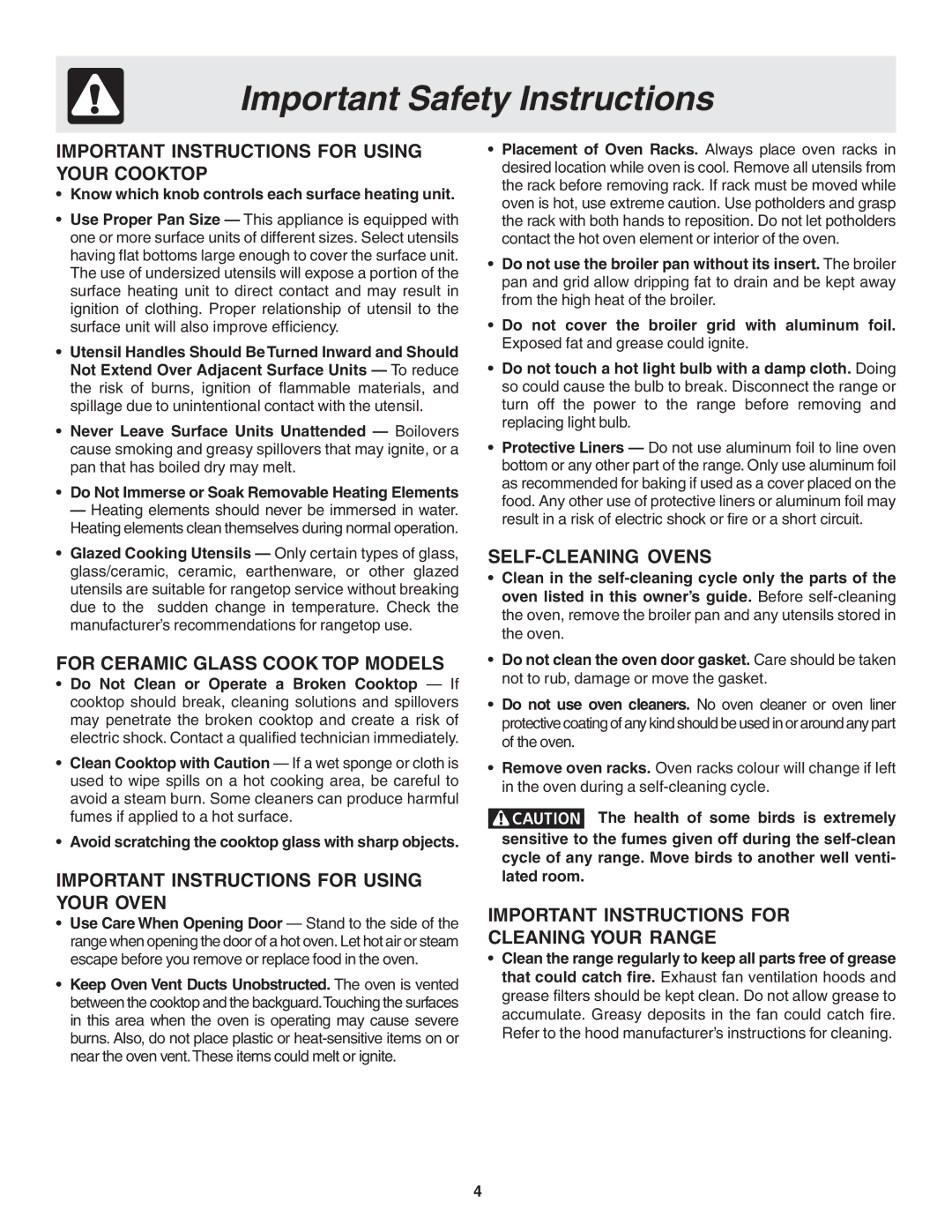 Frigidaire 318200439 Important Instructions for Using Your Cooktop, Know which knob controls each surface heating unit 