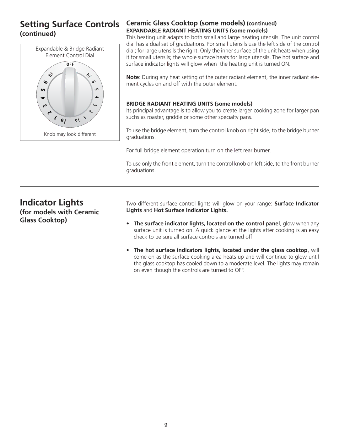 Frigidaire 318200710 Indicator Lights, For models with Ceramic Glass Cooktop, Expandable Radiant Heating Units some models 