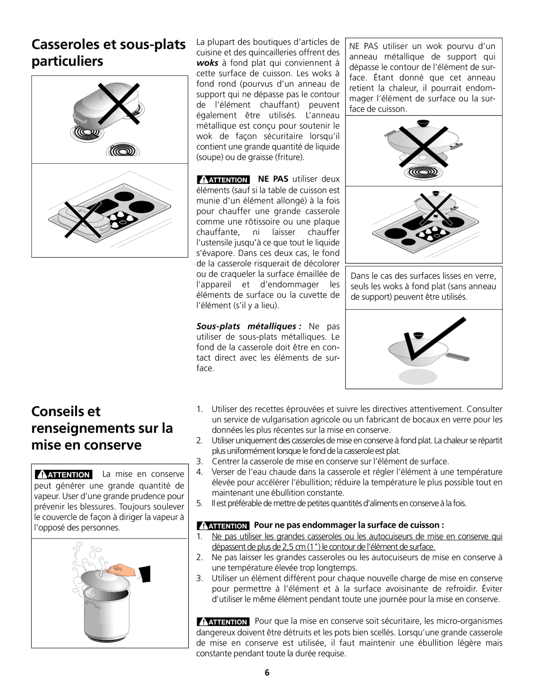 Frigidaire 318200830 Casseroles et sous-plats particuliers, Conseils et renseignements sur la mise en conserve 