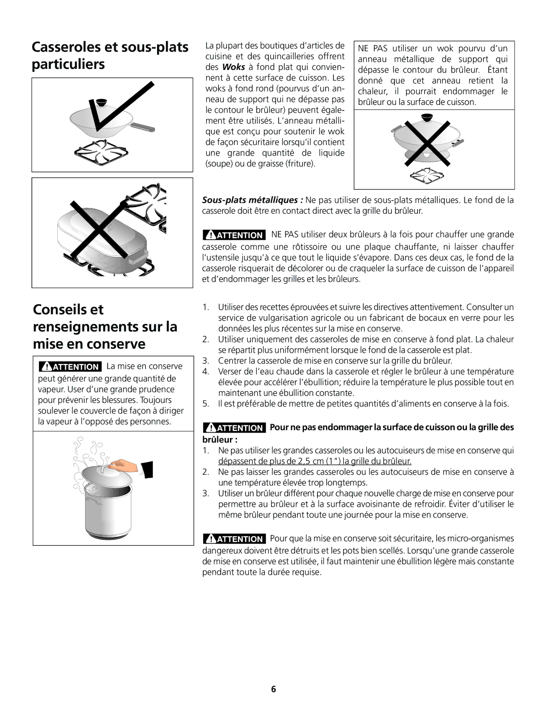 Frigidaire 318200858 Casseroles et sous-plats particuliers, Conseils et renseignements sur la mise en conserve 