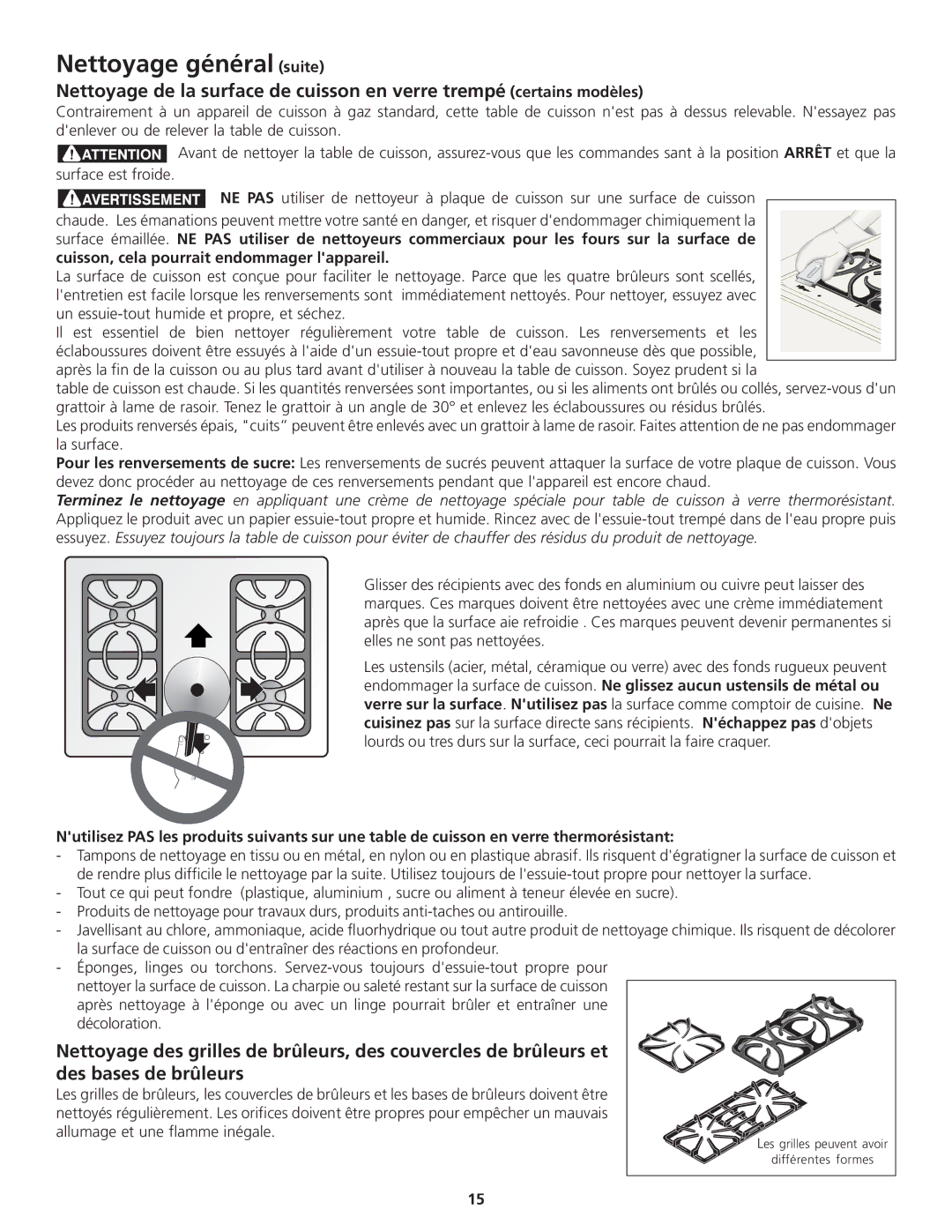 Frigidaire 318200869 manual Nettoyage général suite 