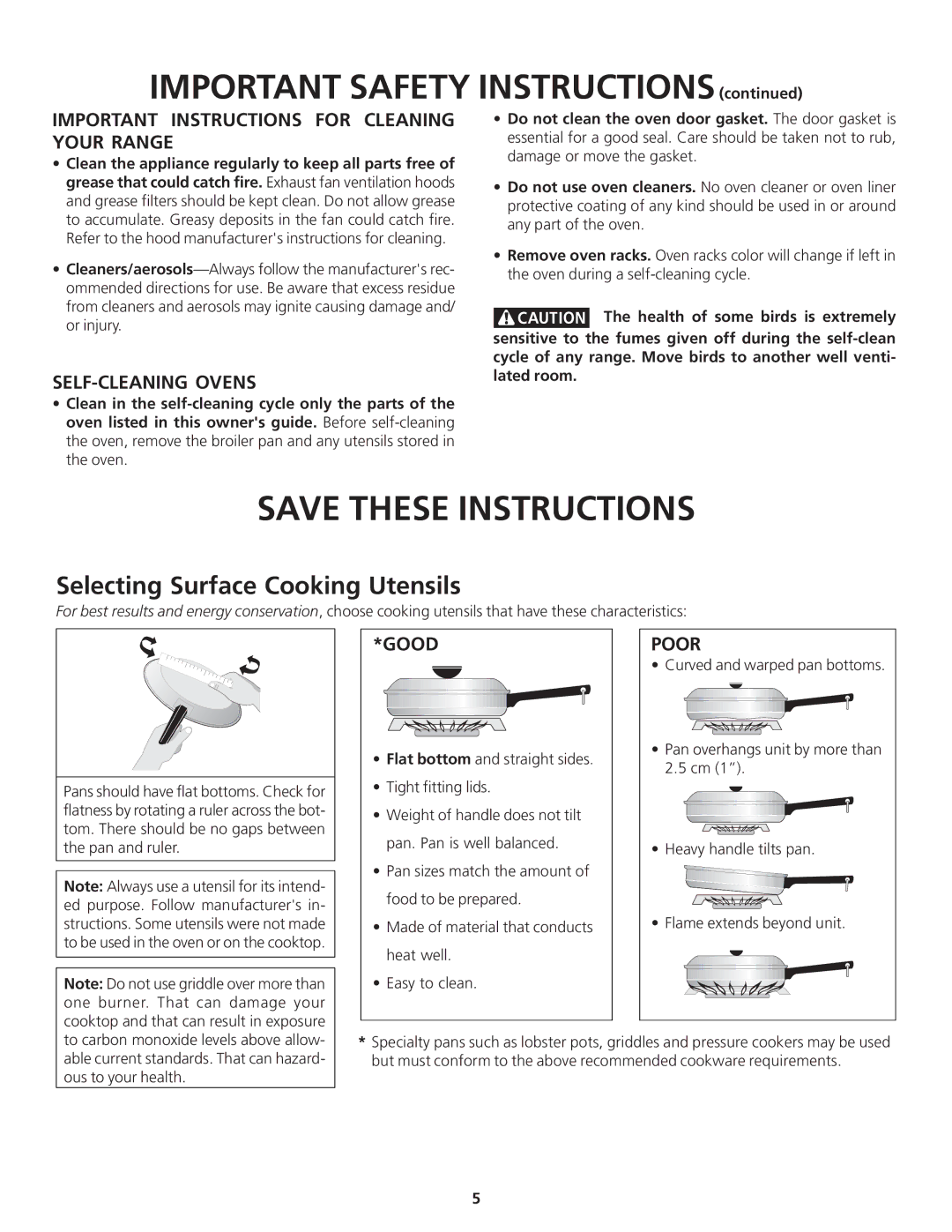 Frigidaire 318200869 manual Selecting Surface Cooking Utensils 