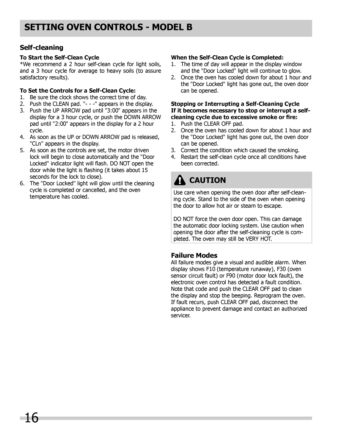 Frigidaire 318200964 To Start the Self-Clean Cycle, To Set the Controls for a Self-Clean Cycle 