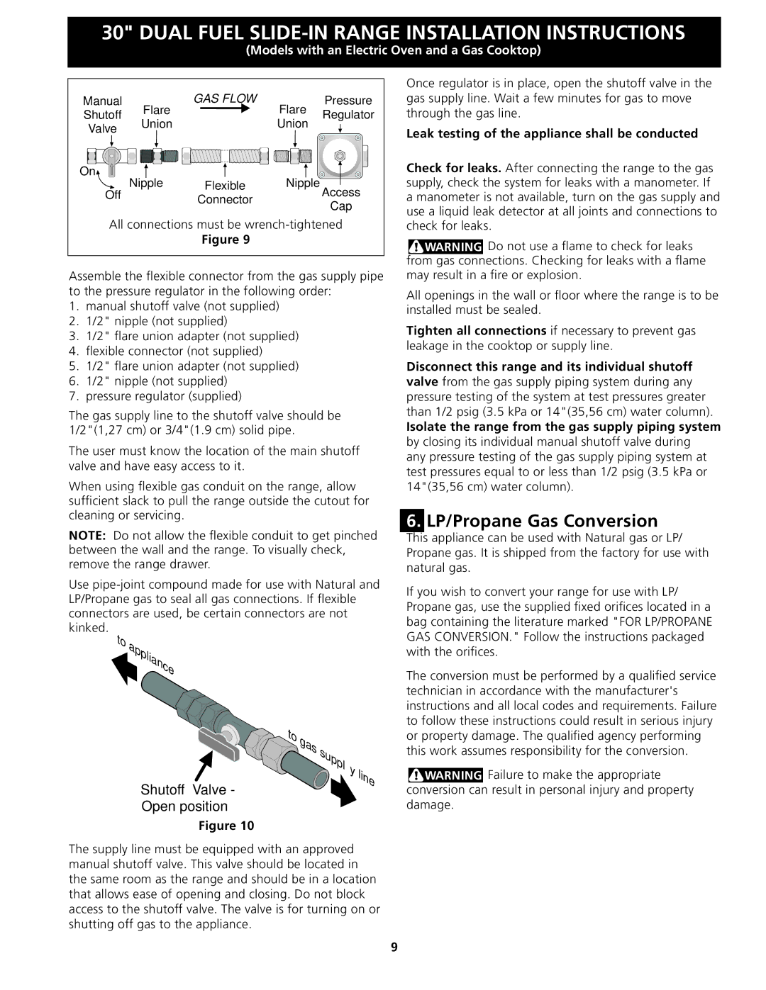 Frigidaire CPDS3085KF, 318201679 (0903) installation instructions Suppl, LP/Propane Gas Conversion 