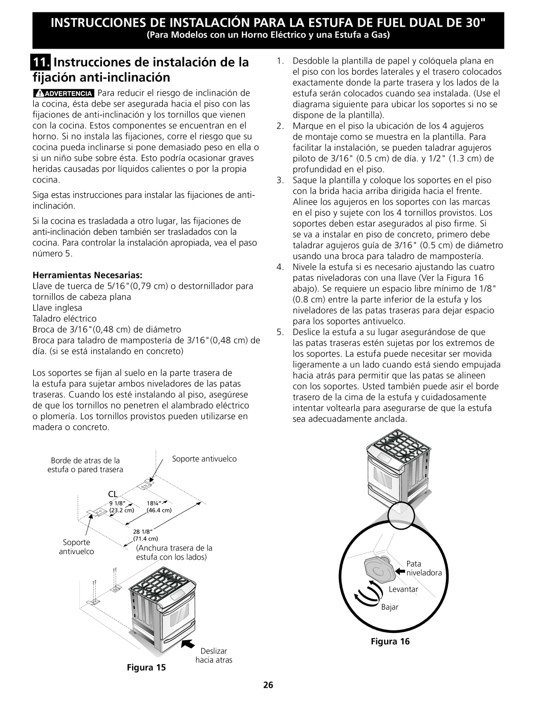 Frigidaire 318201679 (0903), CPDS3085KF installation instructions Herramientas Necesarias, Figura 