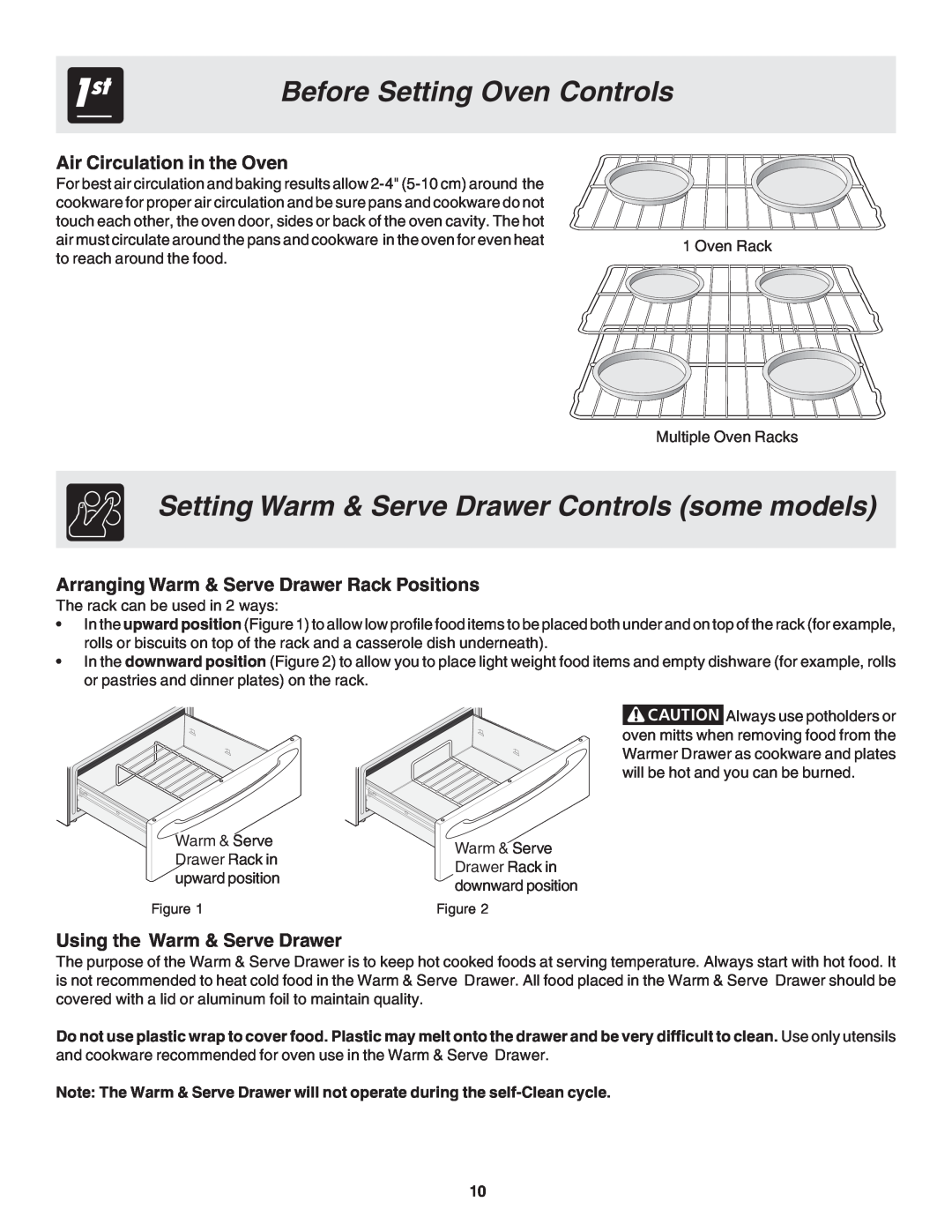 Frigidaire 318203863 warranty Setting Warm & Serve Drawer Controls some models, Before Setting Oven Controls 