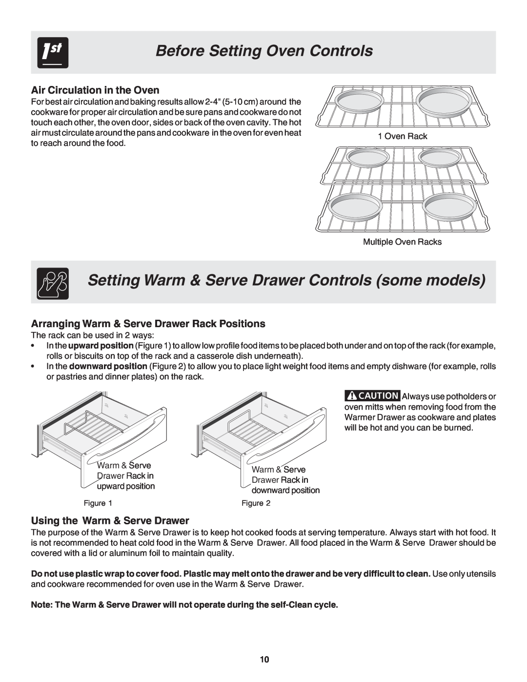 Frigidaire 318203875 warranty Setting Warm & Serve Drawer Controls some models, Before Setting Oven Controls 