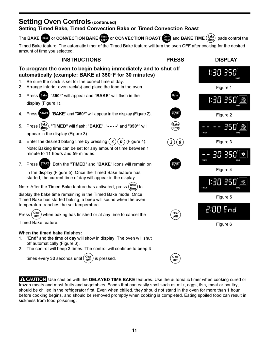 Frigidaire 318204125 manual Bake Bake or Convection Bake Convbake, When the timed bake finishes 