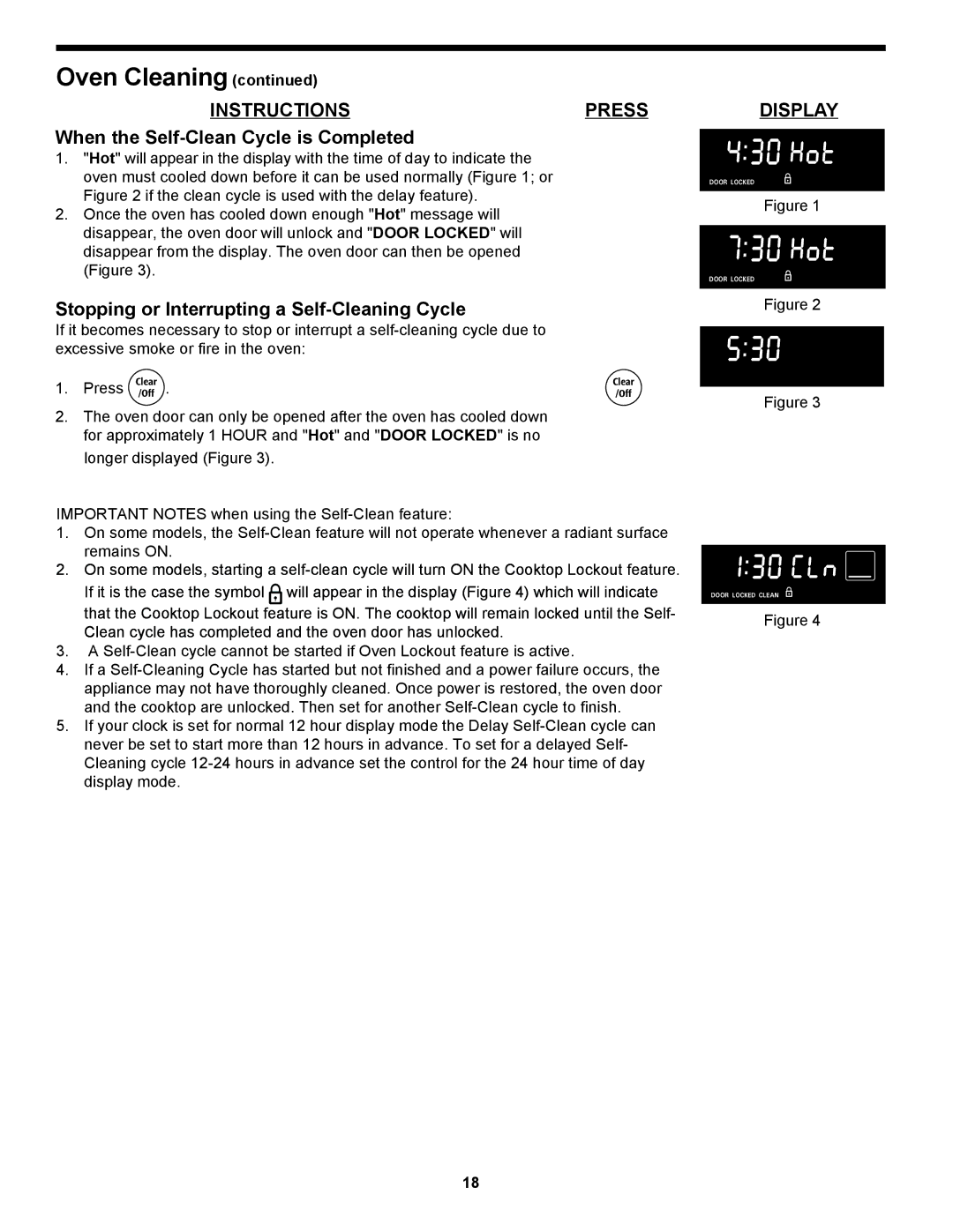 Frigidaire 318204125 manual When the Self-Clean Cycle is Completed, Stopping or Interrupting a Self-Cleaning Cycle 