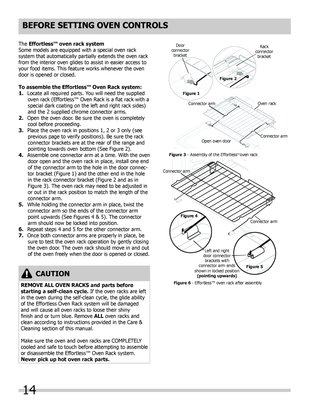 Frigidaire 318205204, L5V3E4 Effortless oven rack system, To assemble the Effortless Oven Rack system 