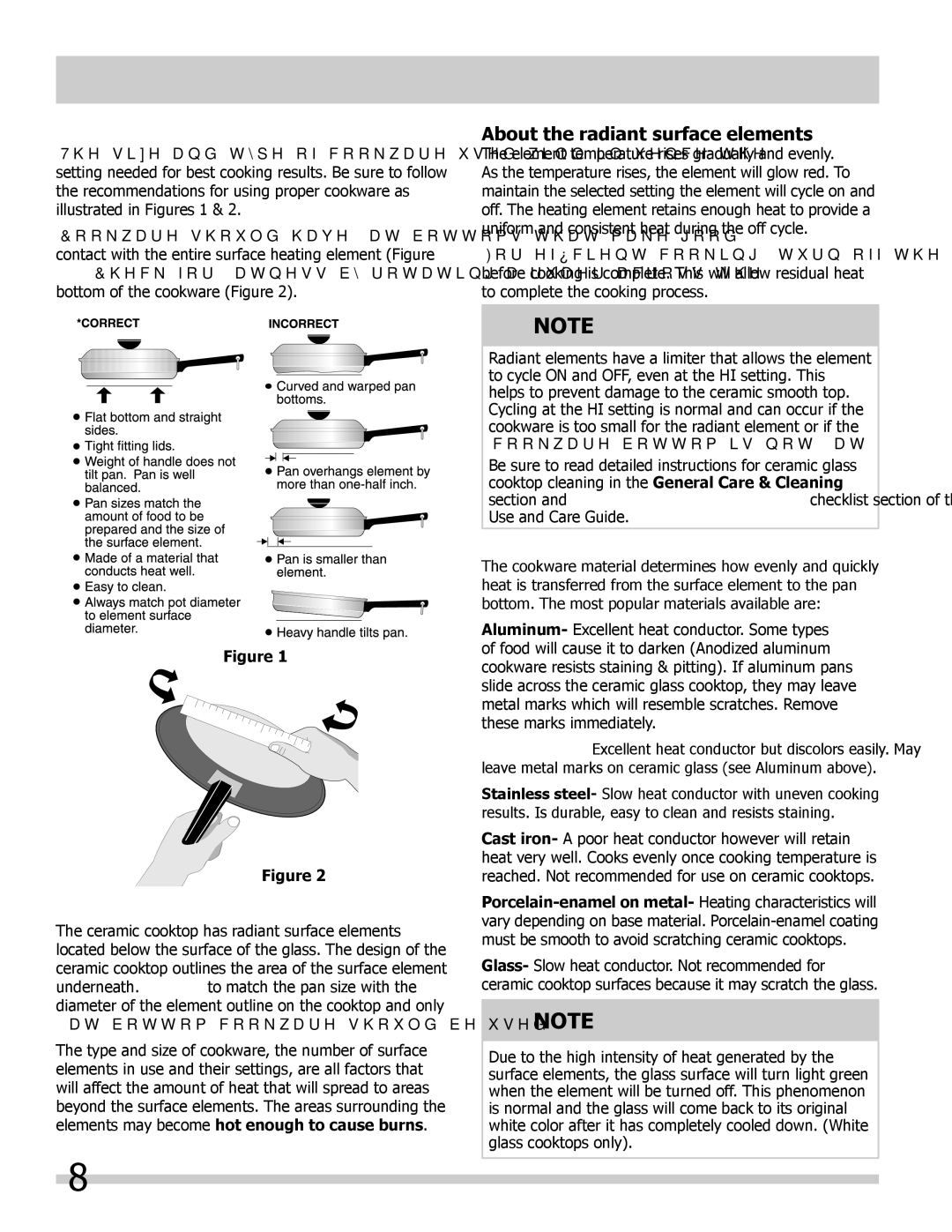 Frigidaire 318205205 manual Using proper cookware, About the radiant surface elements, About the ceramic glass cooktop 