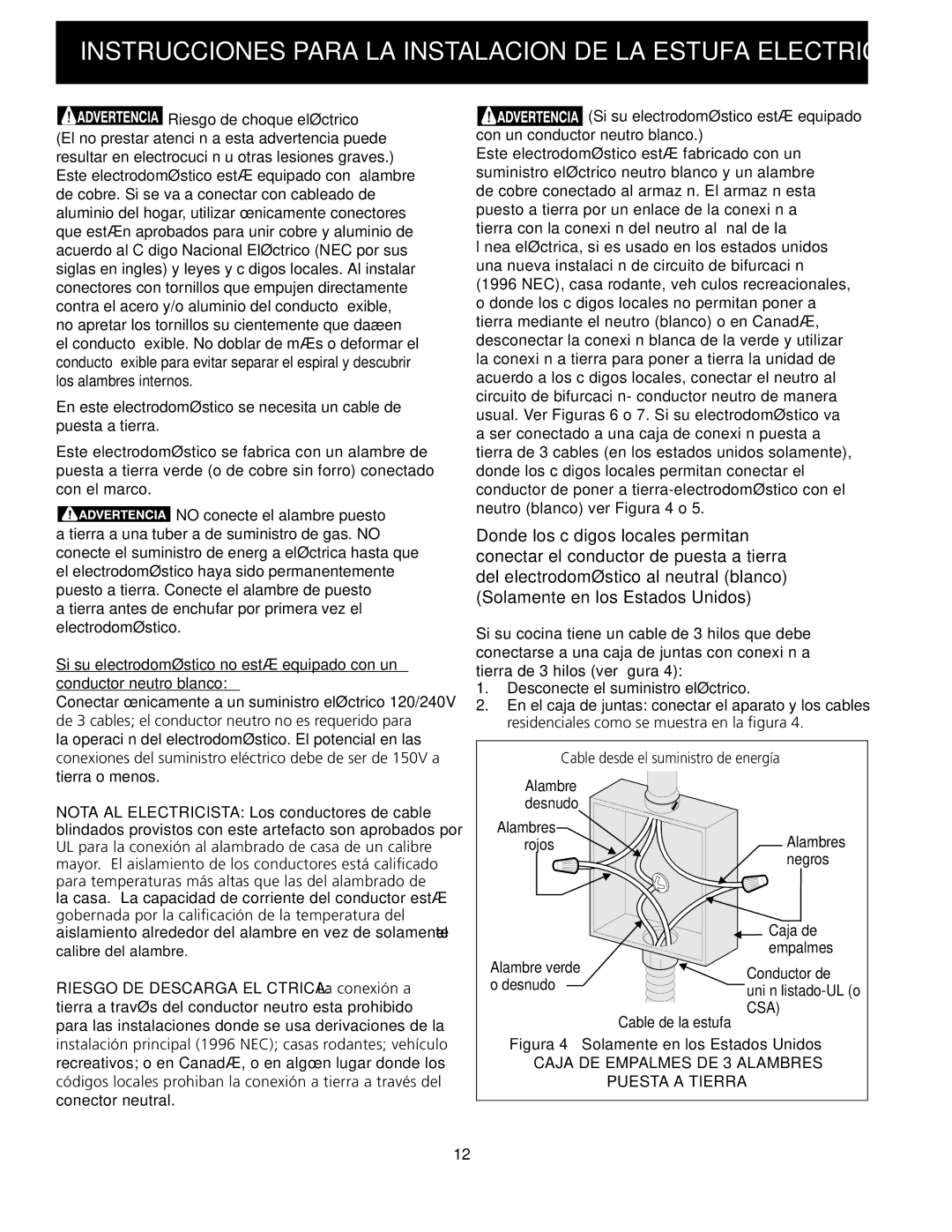 Frigidaire 318205403 installation instructions Riesgo de choque eléctrico, Riesgo DE Descarga Eléctrica La conexión a 