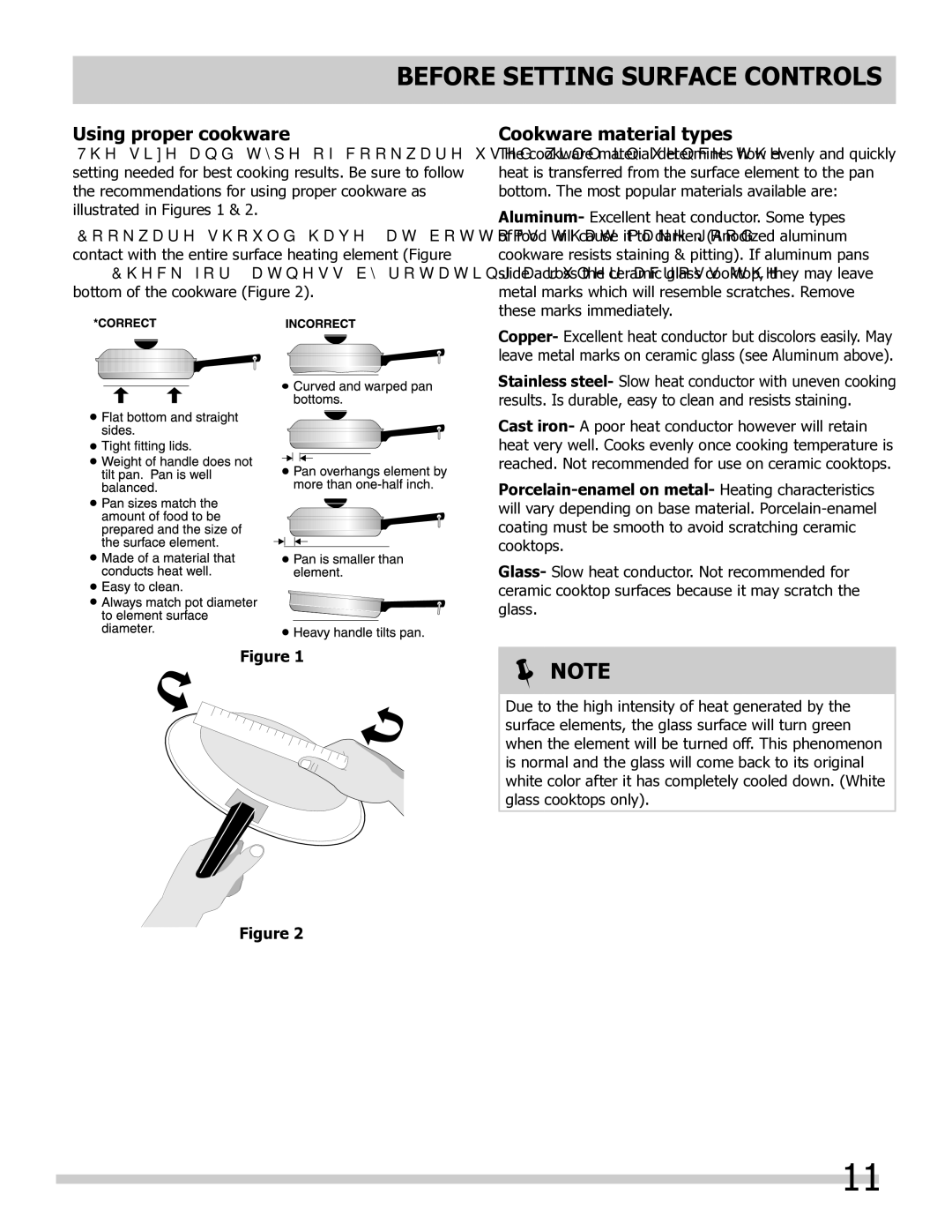 Frigidaire 318205804 manual Using proper cookware, Cookware material types 